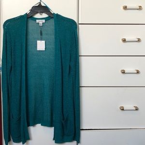 NWT Calvin Klein teal cardigan